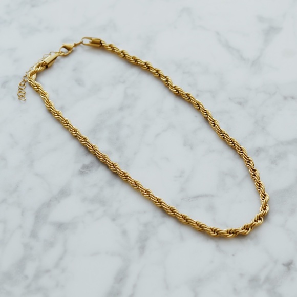 Vintage Gold Plated French Rope Chain Necklace - Picture 8 of 9